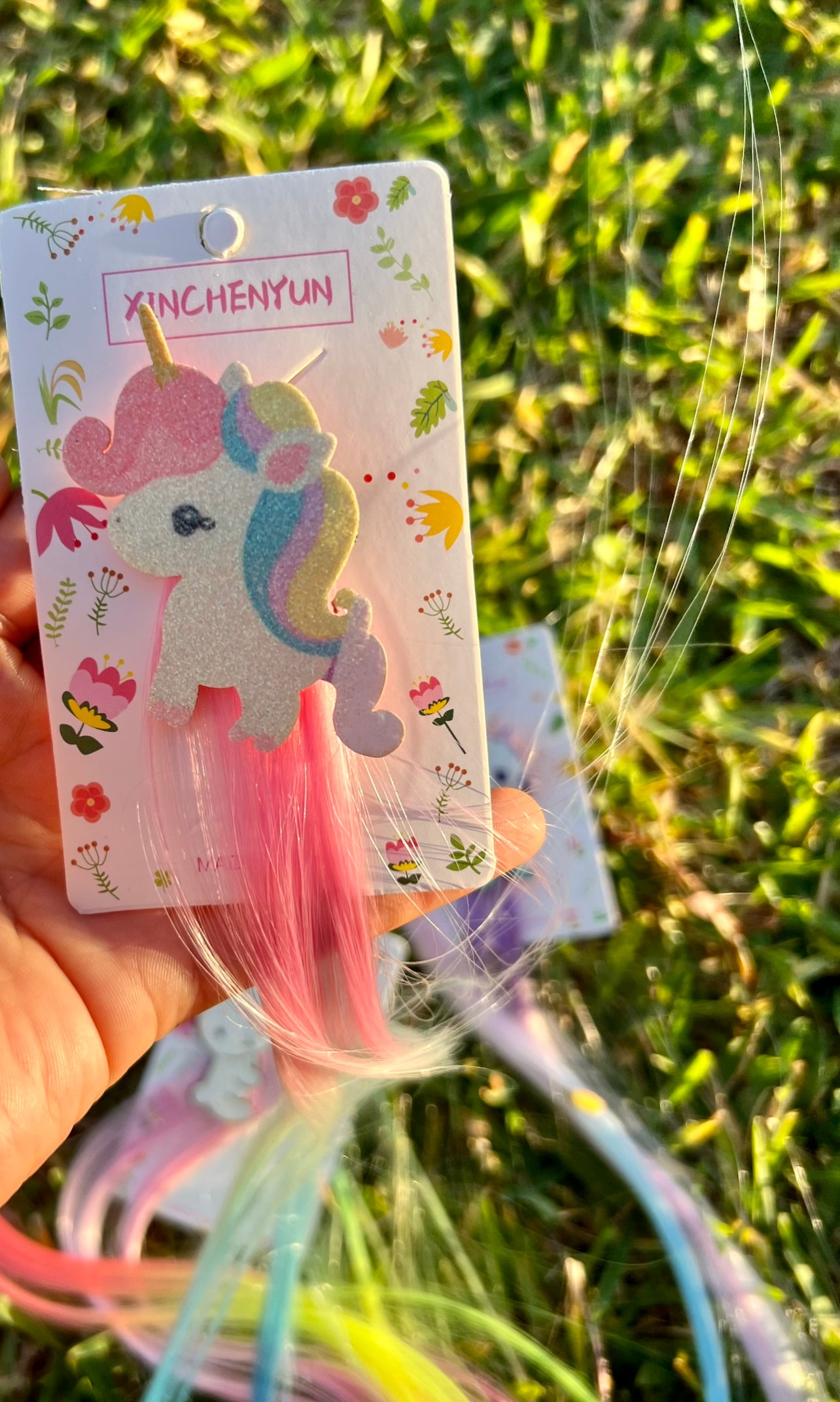 FAUX COLORFUL HAIR EXTENSION CLIP FADED UNICORN